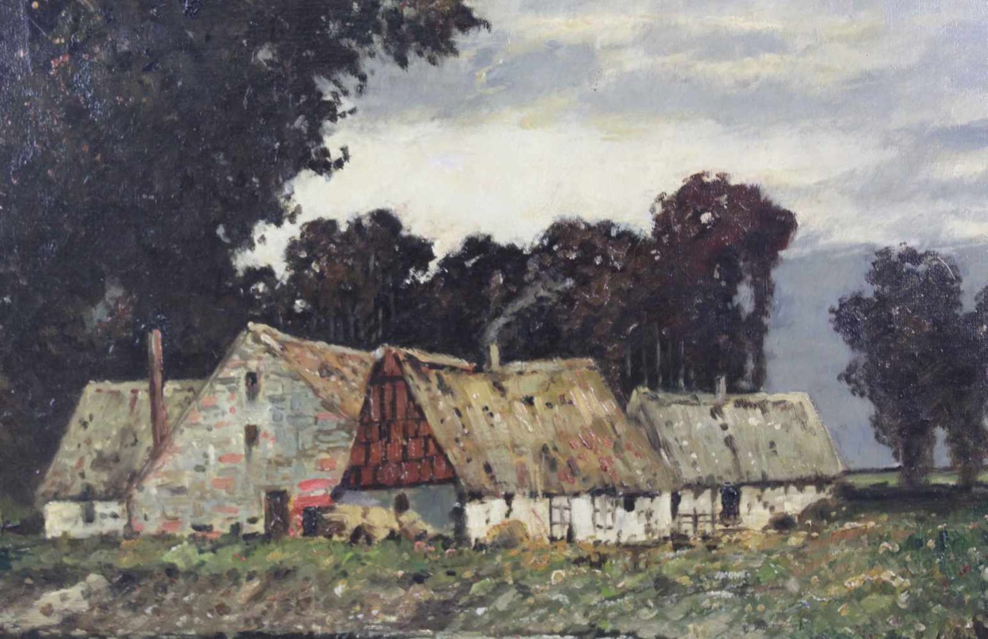 Karl HEFFNER (1849 - 1925). Flusslandschaft. 71 cm x 101 cm. Gemälde, Öl auf Leinwand. Signiert. - Image 5 of 7