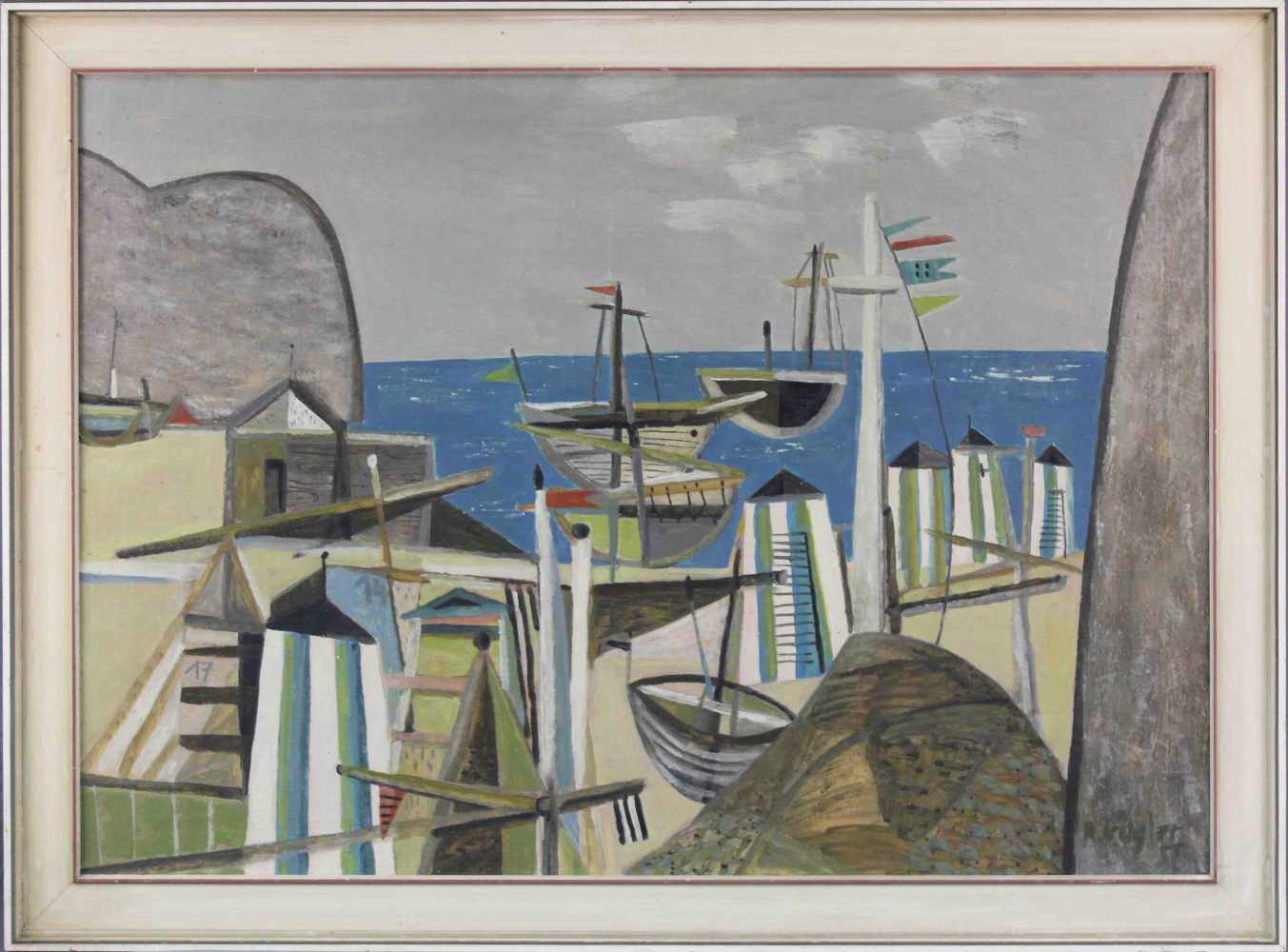 Rudolf KÜGLER (1921 - 2013). "Seebild 55" 76 cm x 106 cm. Gemälde, Öl auf Leinwand. Rechts unten - Image 2 of 8