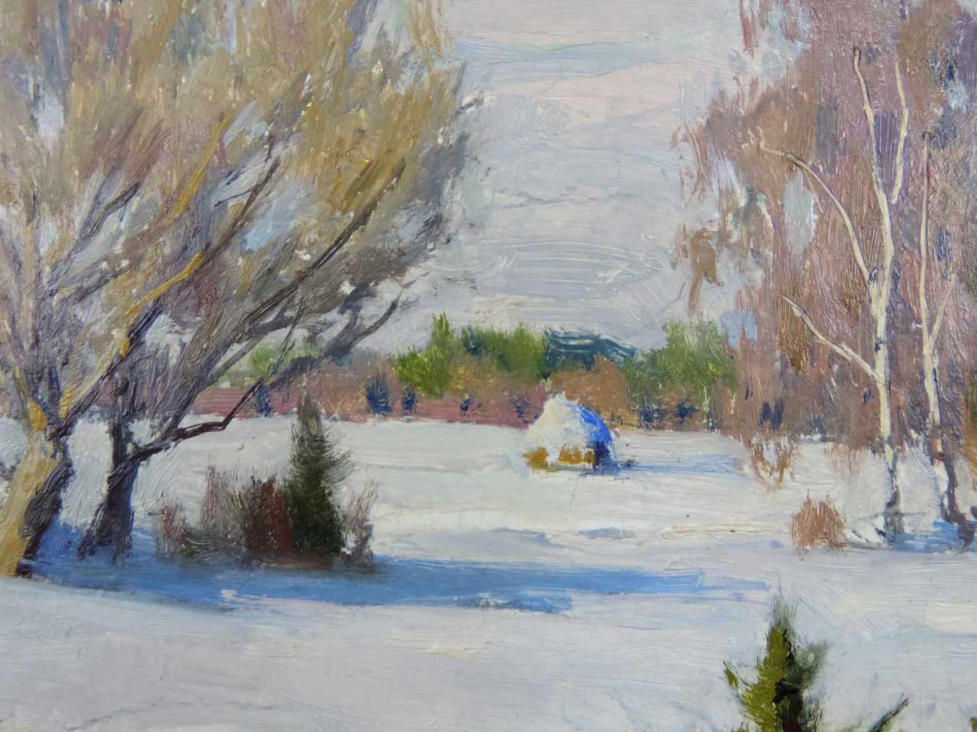 Boris Valentinovic SCERBAKOV (1916 - 1990). Frost und Sonne. 1983. 40 cm x 47 cm. Gemälde, Öl auf - Image 4 of 9