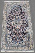 Nain, Perserteppich. Iran. Feine Knüpfung. 222 cm x 127 cm. Orientteppich. Handgeknüpft. Wolle auf