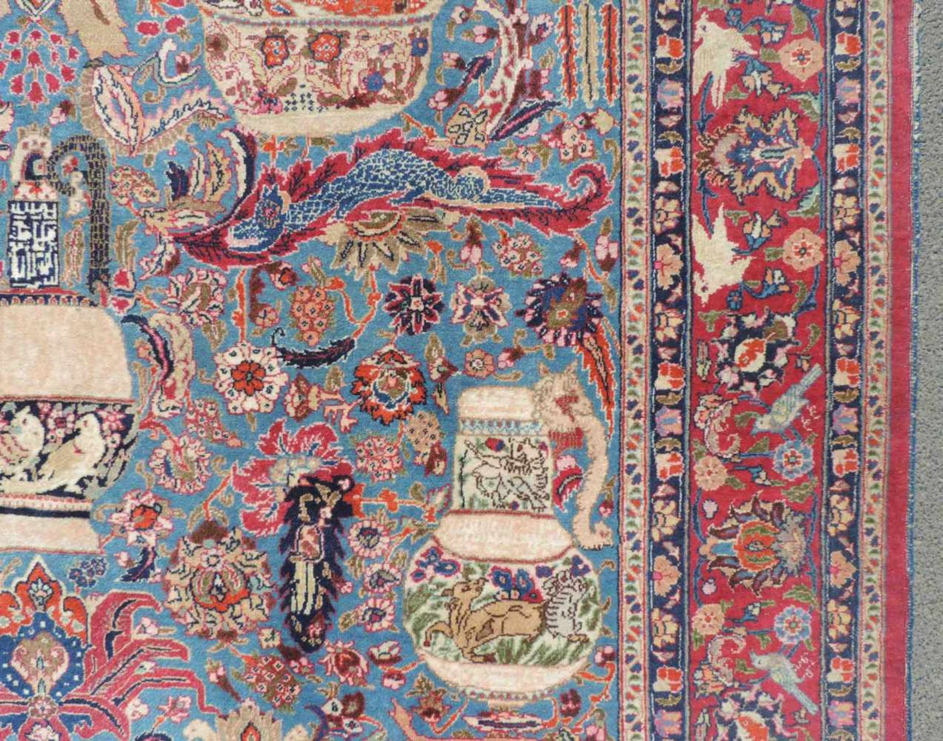 Mesched, Perserteppich. Signiert "Chiskelani". 282 cm x 205 cm. Orientteppich. Handgeknüpft. Wolle - Bild 10 aus 12