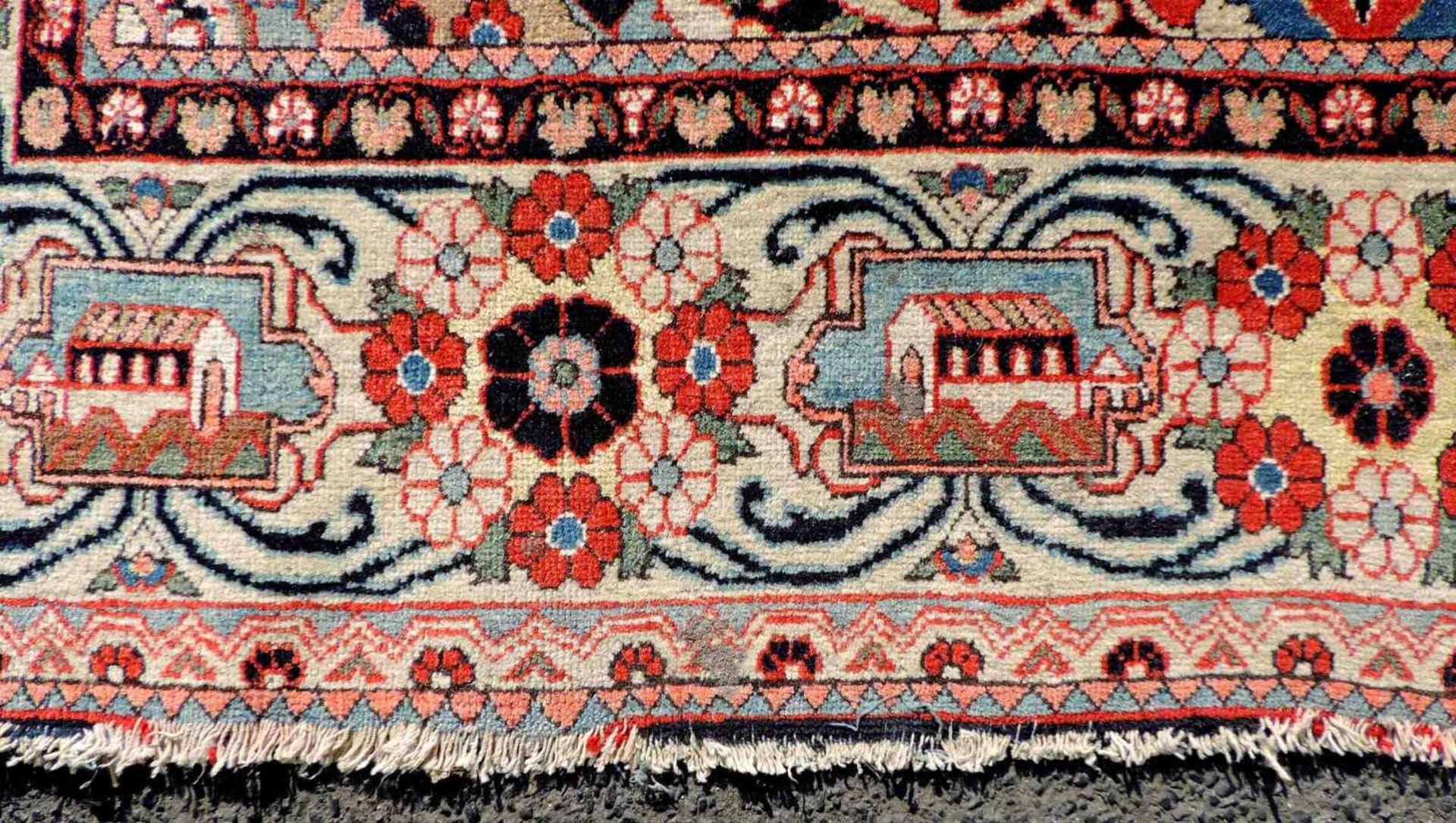 Keschan Perserteppich. Dosar. Iran, alt um 1930. 205 cm x 130 cm. Handgeknüpft. Korkwolle auf - Bild 6 aus 8