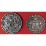 5 Mark J Deutsches Reich 1896, Freie und Hansestadt Hamburg. Dazu 3 Mark J Deutsches Reich 1896,