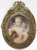 Jean - Marc NATTIER (1685 - 1766) zugeschrieben. "Schwester Louis XVI". 14,5 cm x 11 cm inklusive