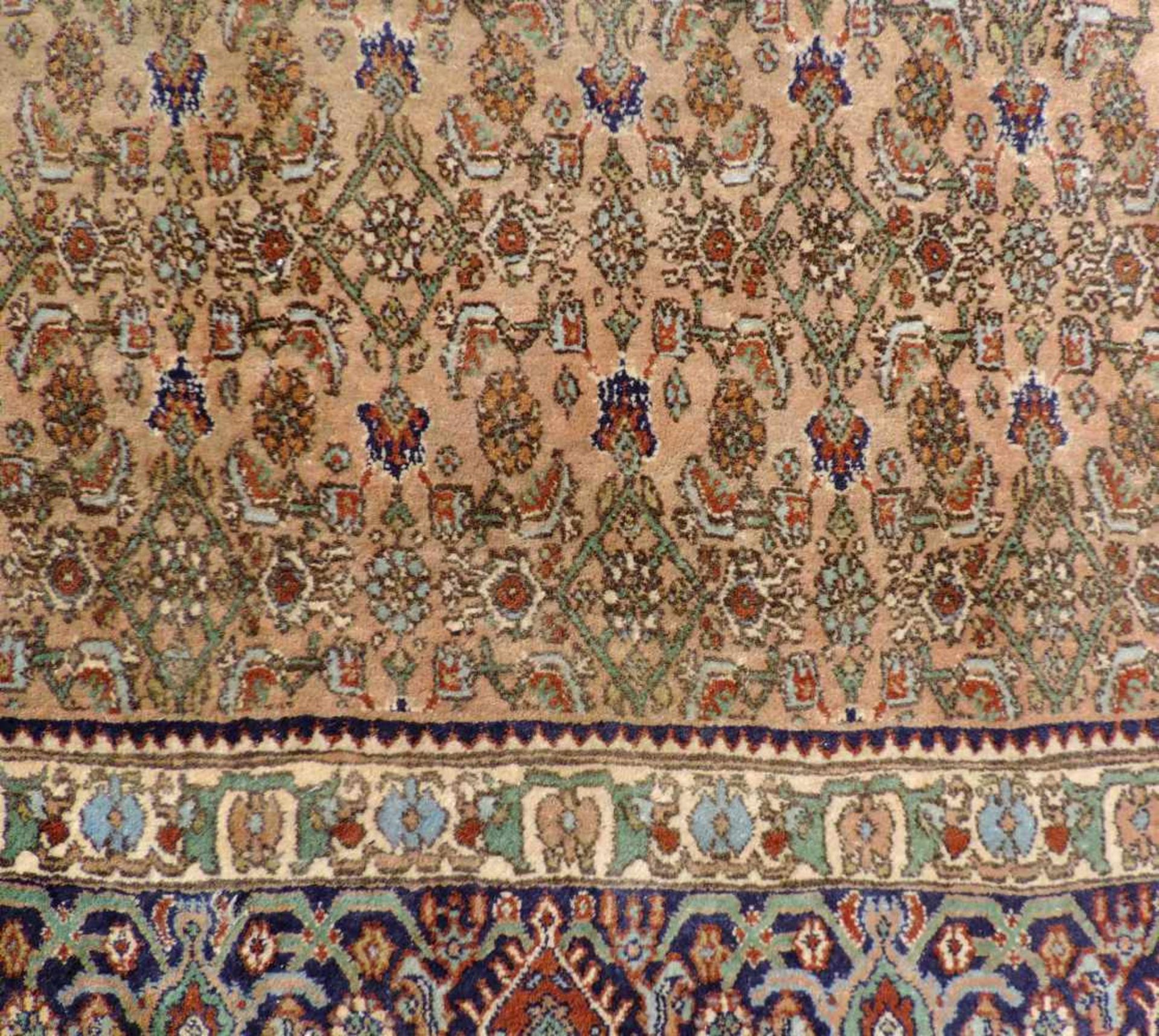 Moud Perserteppich. Iran. 350 cm x 257 cm. Handgeknüpft. Wolle auf Baumwolle. Moud Persian carpet. - Image 9 of 10