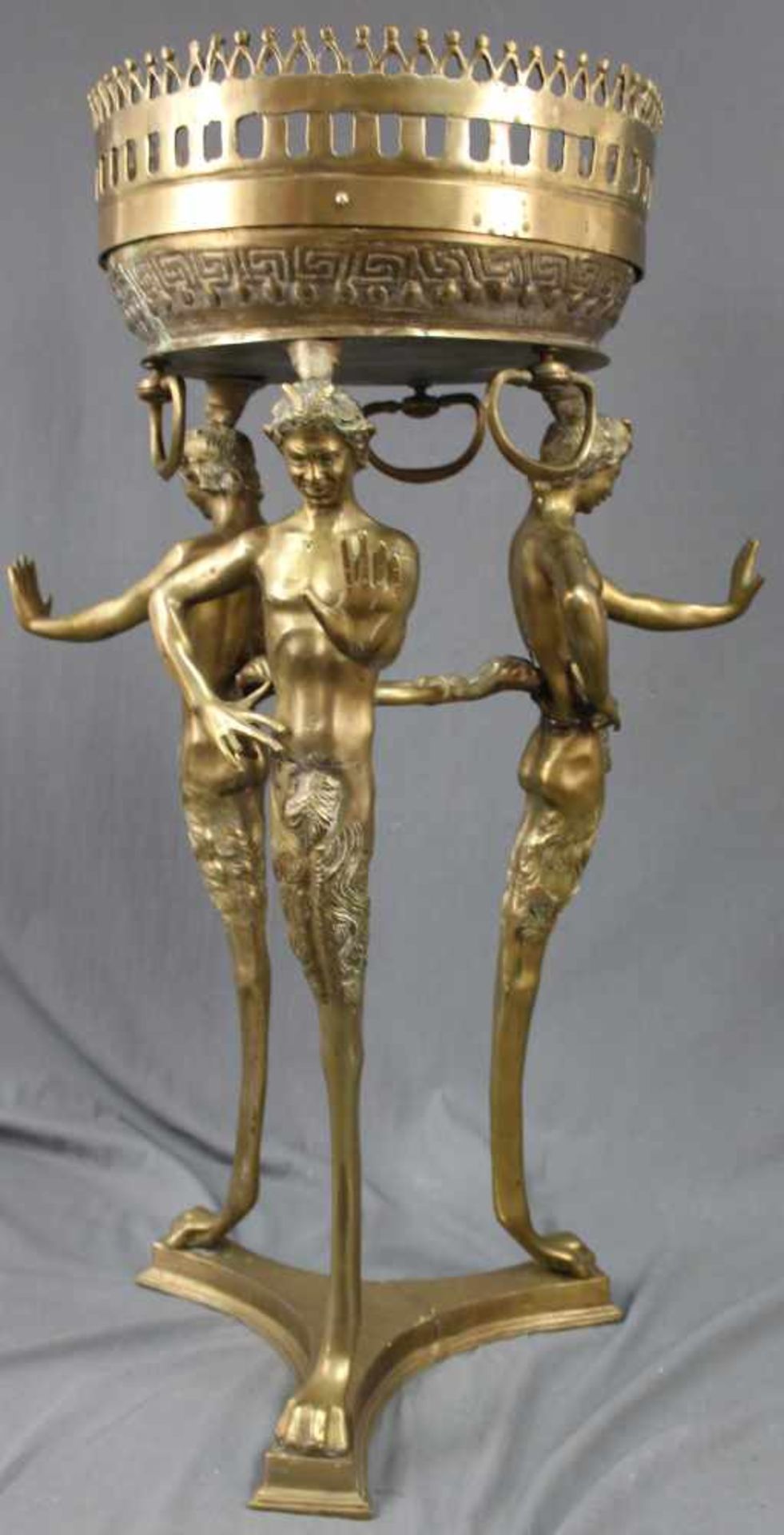 Blumensäule Messing. In der Art des Jugendstil. 88 cm x 63 cm. Flower column brass. In Art Nouveau - Image 6 of 6