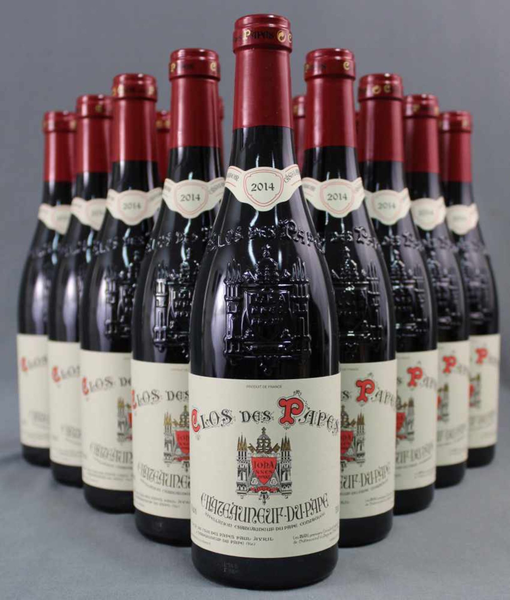 2014 Chateauneuf du Papes. "Clos des Papes". 14% Vol. 750 ml. 16 ganze Flaschen Rotwein