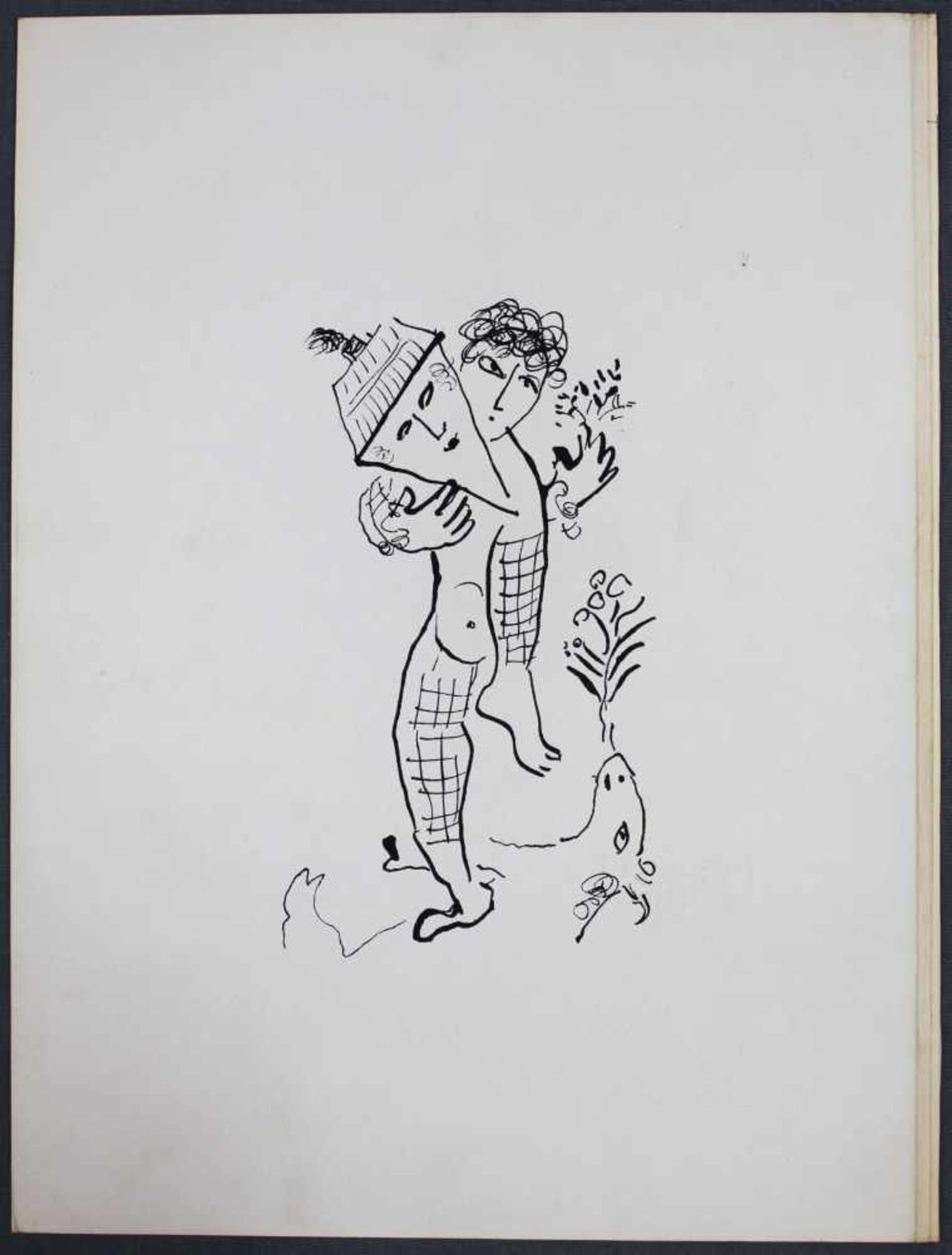 Marc CHAGALL (1887-1985). Tänzer mit Maske über Esel. DLM 235 von 1979 Umschlagseite. 38 cm x 28 - Image 2 of 3