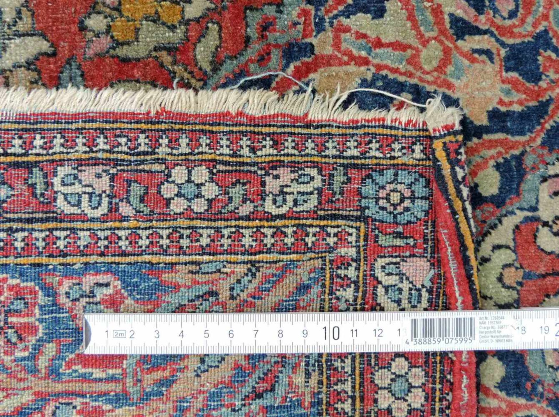 Isfahan Perserteppich. Iran. Alt, um 1920. 198 cm x 138 cm. Handgeknüpft. Wolle auf Baumwolle. Feine - Bild 8 aus 8