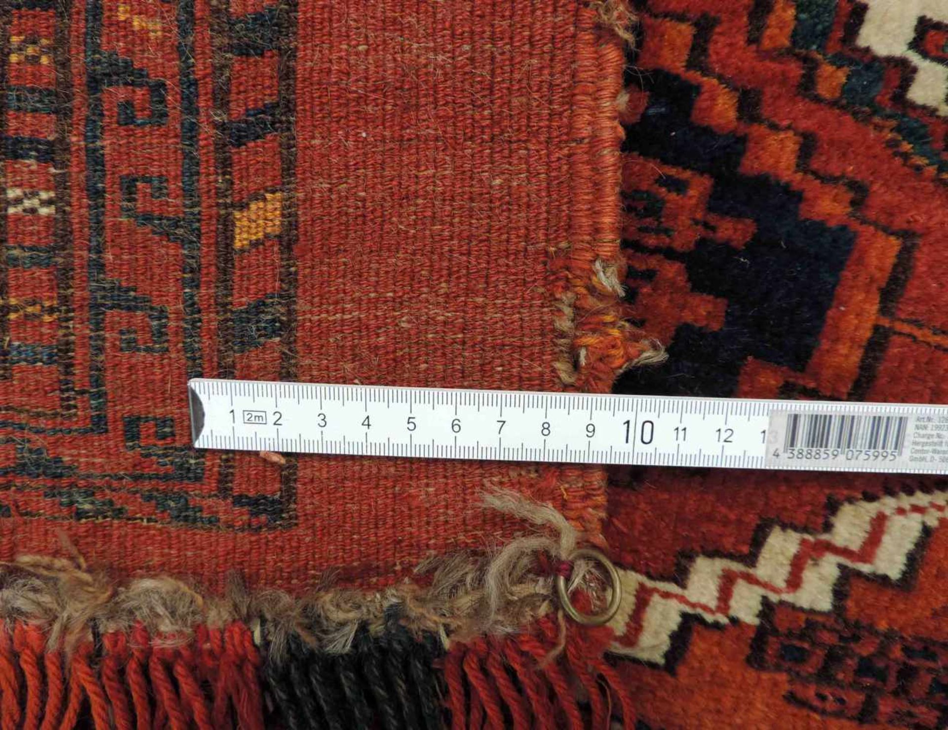 Ersari Stammesteppich. Behang. Turkmenistan. Antik, Ende 19. Jahrhundert. 37 cm x 139 cm mit - Bild 6 aus 6