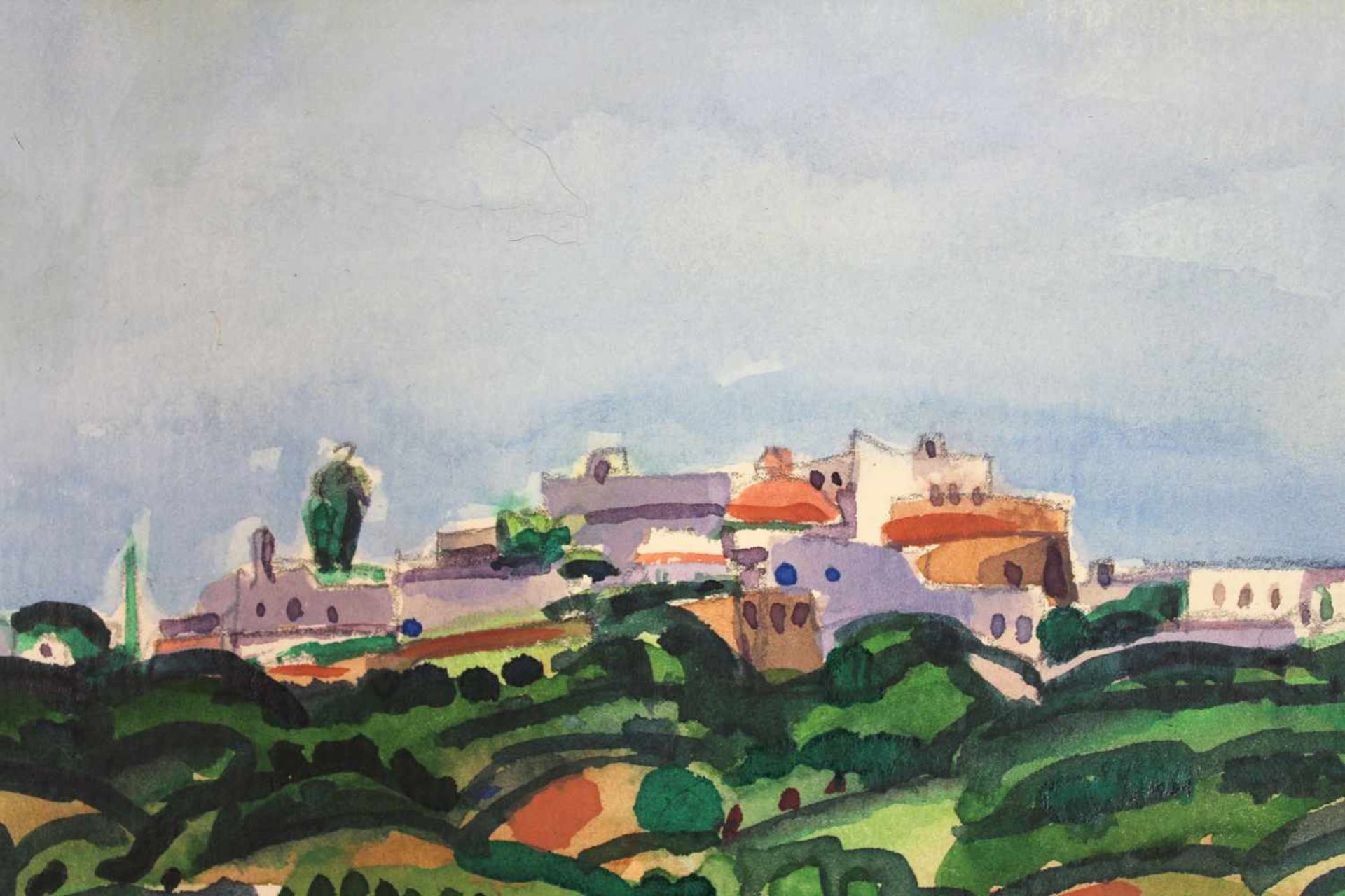 Dieter TYSPE-VOGT (1937 - 1994). "Ibiza" 1979. 23 cm x 32 cm. Aquarell auf Papier. "Kirche in - Image 6 of 8