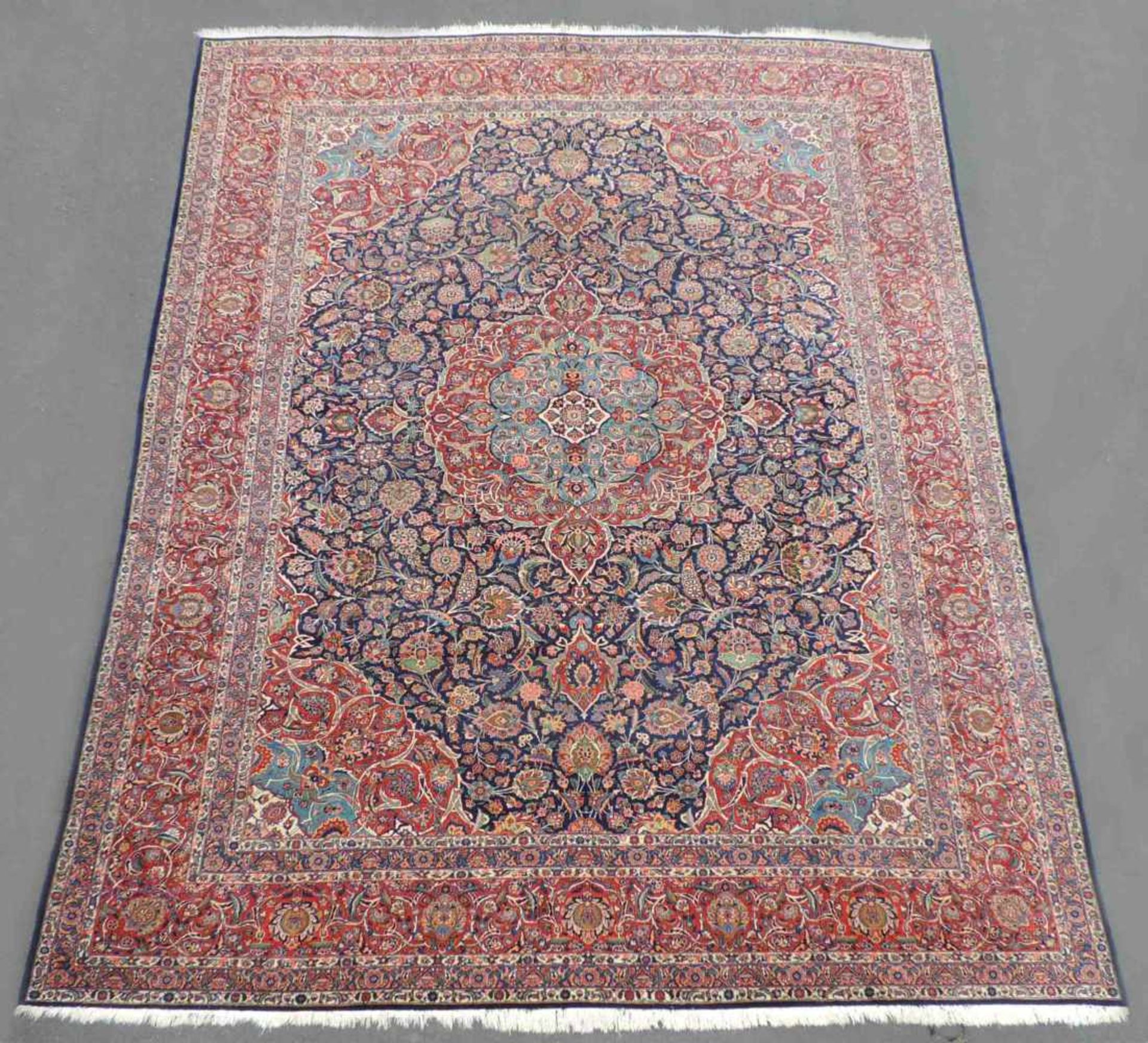 Keschan Perserteppich. Iran. Sehr feine Knüpfung. 426 cm x 314 cm. Orientteppich, handgeknüpft.