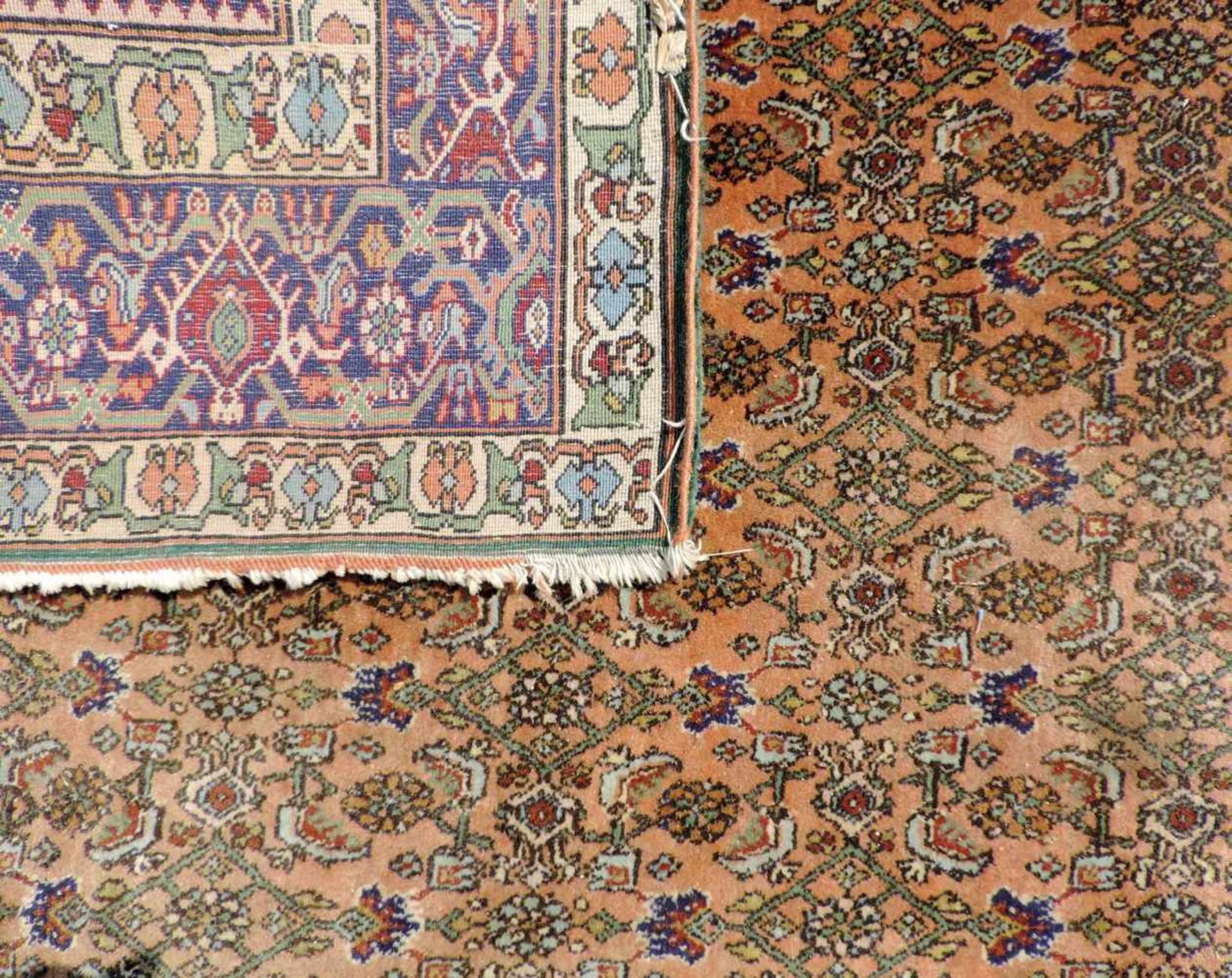 Moud Perserteppich. Iran. 350 cm x 257 cm. Handgeknüpft. Wolle auf Baumwolle. Moud Persian carpet. - Image 2 of 10