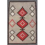 Navajo Tradingpost Blanket. Indianer Kelim. U.S.A. alt, um 1930. 115 cm x 76 cm. Handgewebt. Wolle