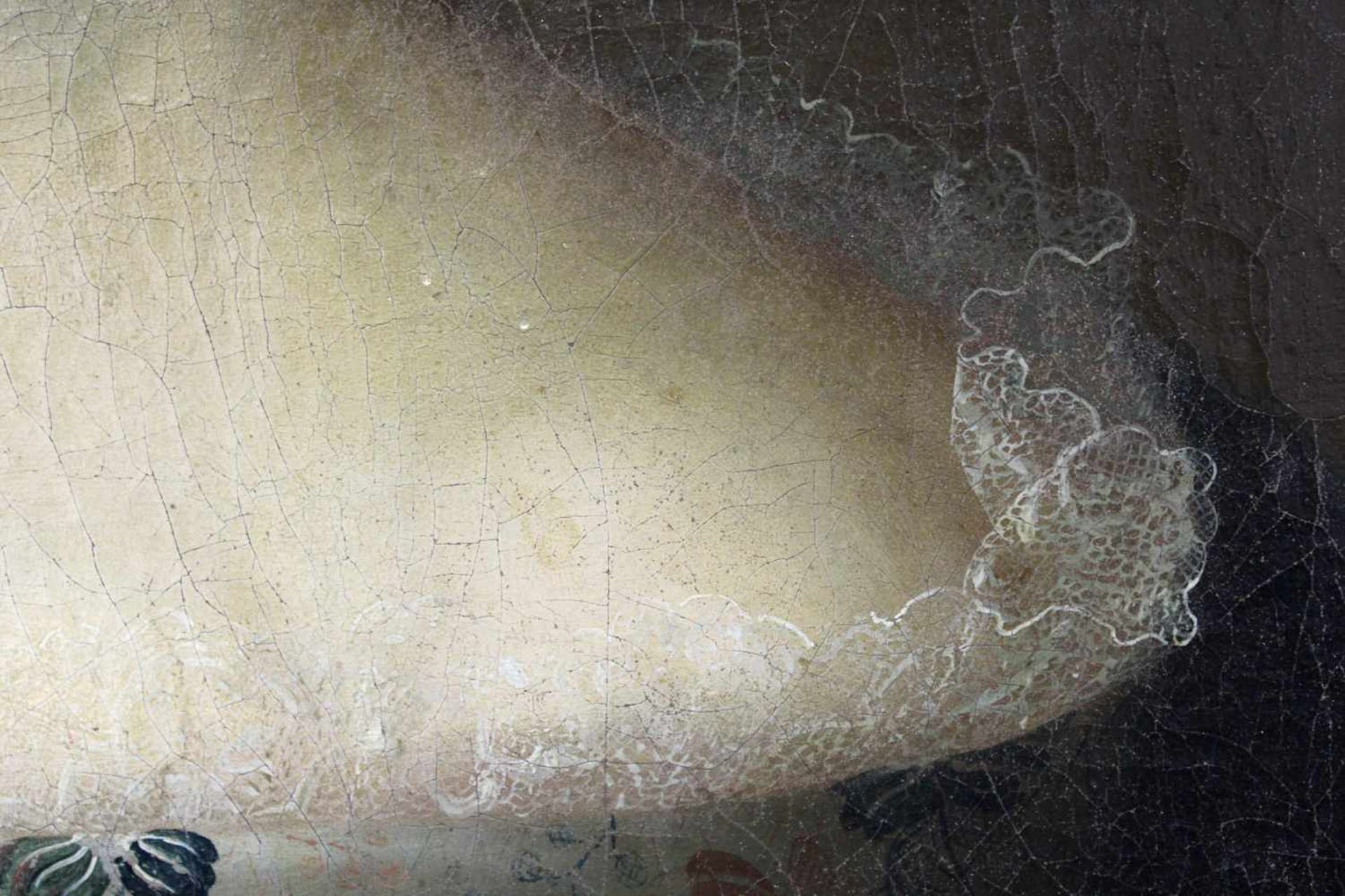 UNSIGNIERT (XVIII). Halbportrait einer Dame. 62 cm x 45 cm. Gemälde. Öl auf Leinwand. Verso - Image 7 of 9