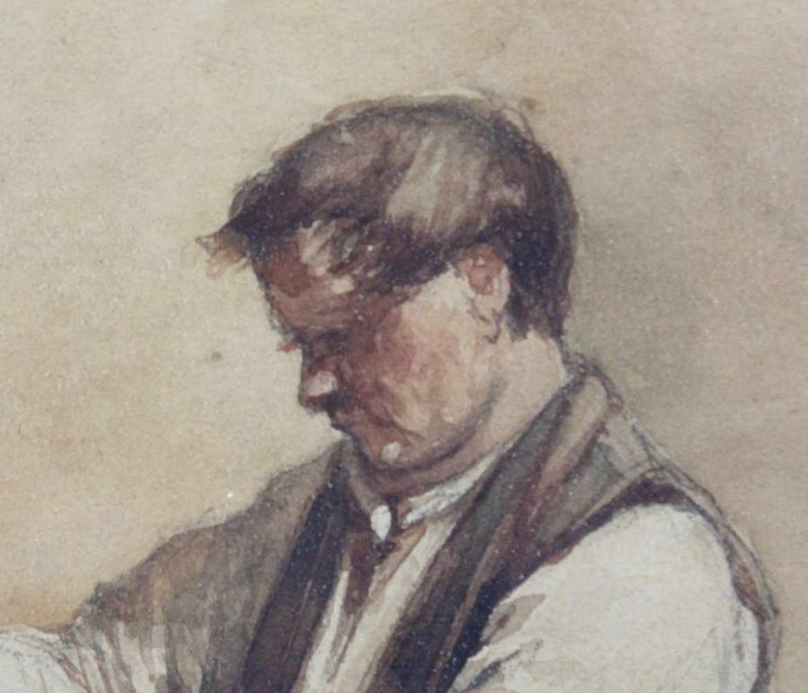 Jozef HOEVENAAR (1840 - 1926). Korbflechter. 26 cm x 32 cm im Ausschnitt. Aquarell auf Papier. - Image 4 of 6
