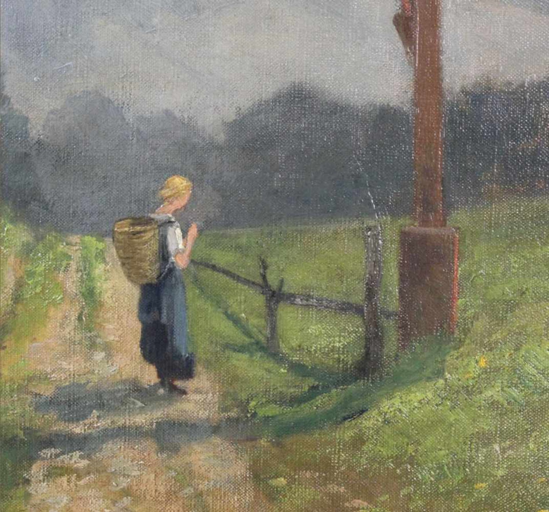 M. WANNER (XIX / XX). Andacht am Marterl. Alpen. Oberbayern. 61 cm x 85 cm. Gemälde. Öl auf - Image 4 of 7