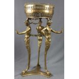 Blumensäule Messing. In der Art des Jugendstil. 88 cm x 63 cm. Flower column brass. In Art Nouveau