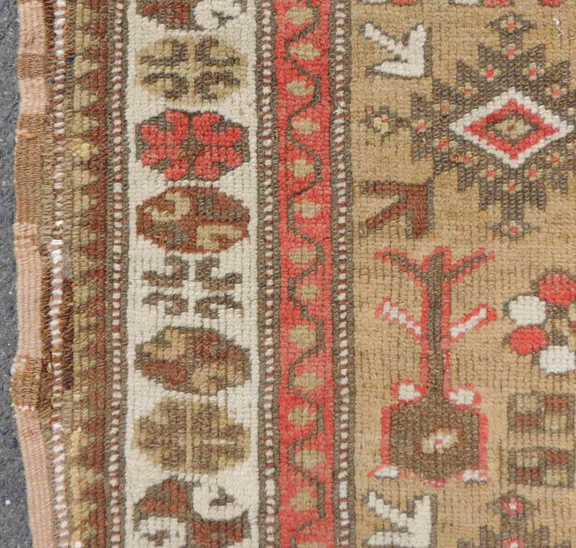 Melas Gebetsteppich. Türkei. West Anatolien. Antik um 1900. 201 cm x 128 cm. Handgeknüpft. Wolle auf - Bild 8 aus 8