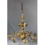 Deckenleuchter. Messing. 72 cm x 85 cm. Ohne Kette gemessen. Ceiling chandelier. Brass. 72 cm x 85