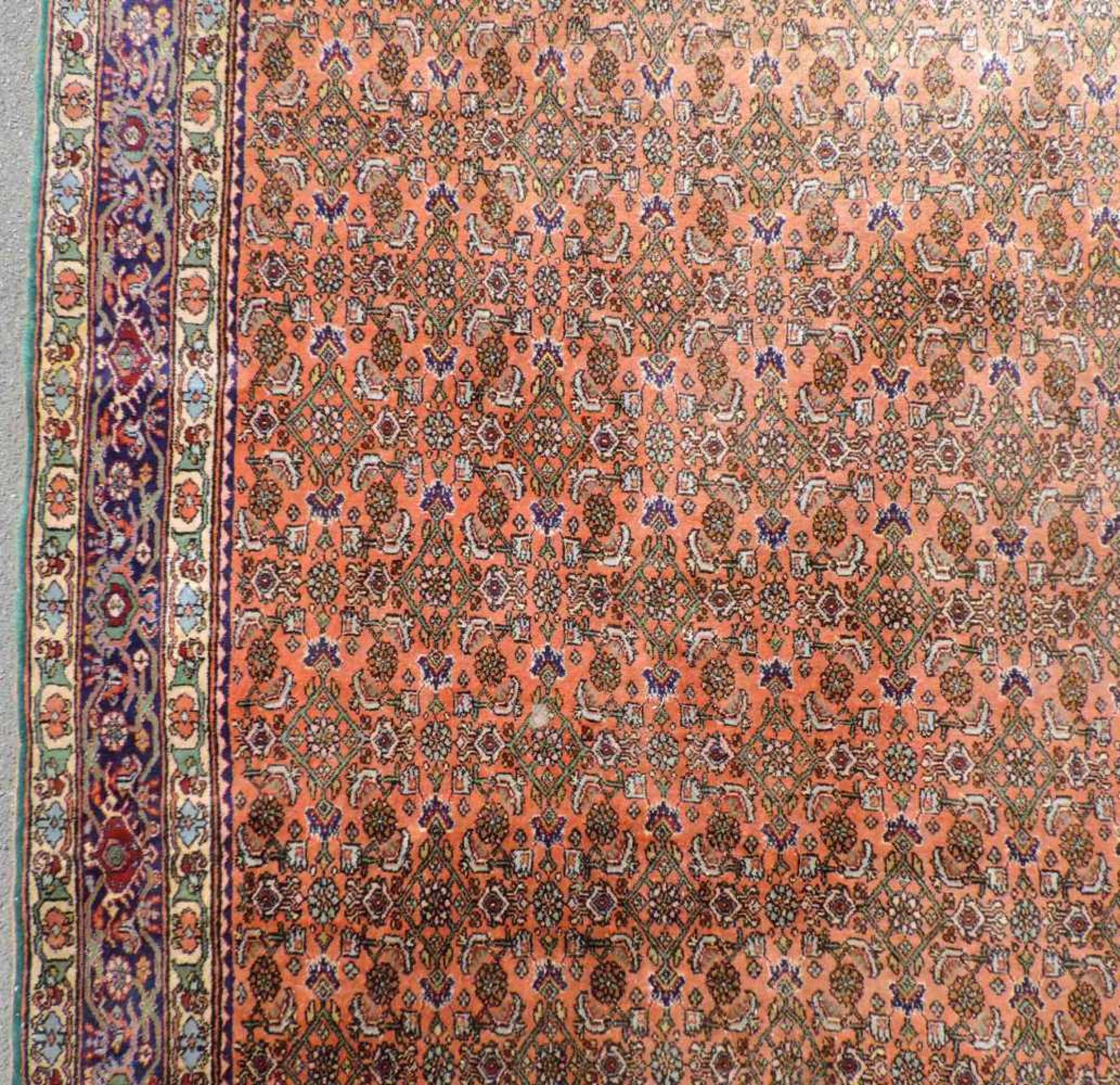 Moud Perserteppich. Iran. 350 cm x 257 cm. Handgeknüpft. Wolle auf Baumwolle. Moud Persian carpet. - Image 5 of 10