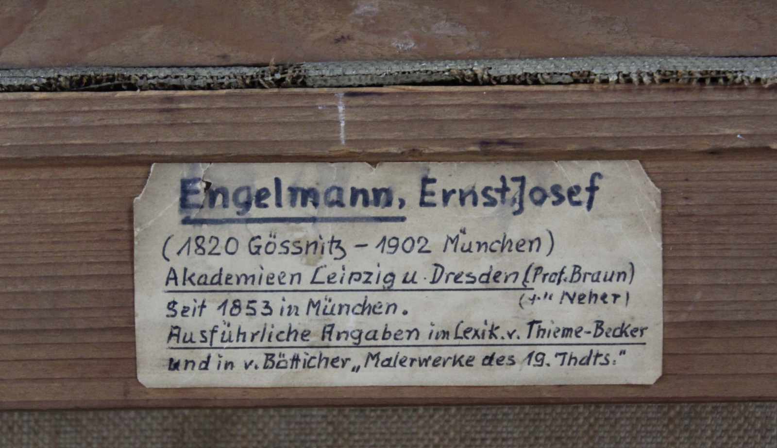 Ernst Julius ENGELMANN (1820 - 1902). "Im Fischerdorf". 61cm x 80 cm. Gemälde, Öl auf Leinwand. - Image 3 of 11