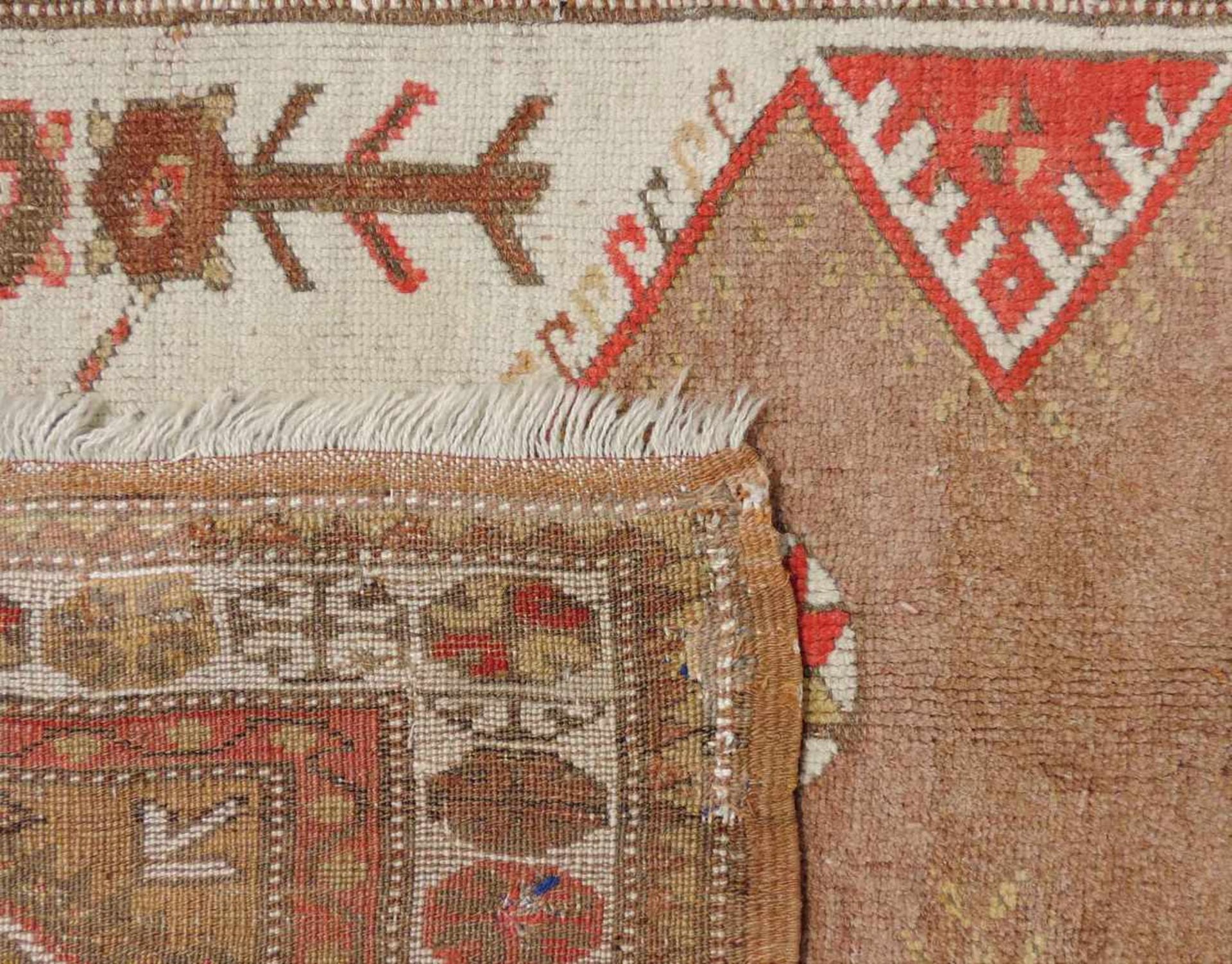 Melas Gebetsteppich. Türkei. West Anatolien. Antik um 1900. 201 cm x 128 cm. Handgeknüpft. Wolle auf - Bild 5 aus 8