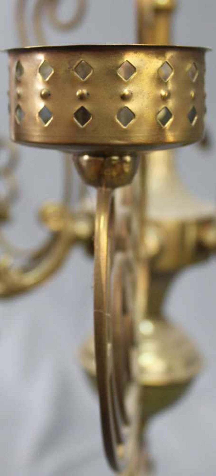 Deckenleuchter Messing klein. 43 cm x 40 cm. Ceiling lamp brass small. - Image 4 of 6