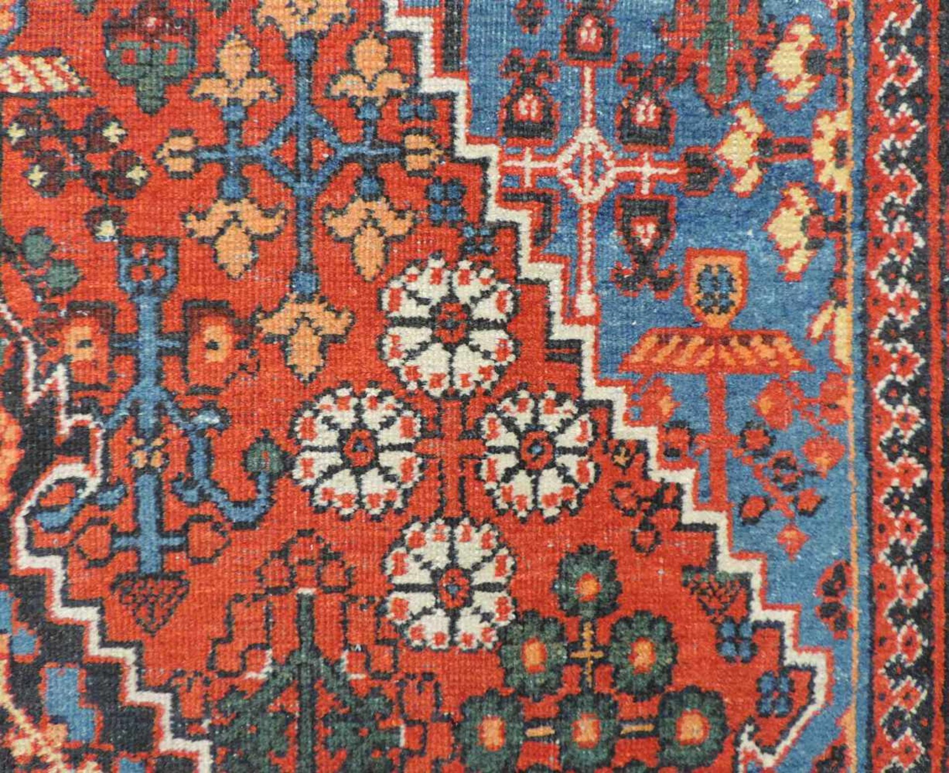 Miameh Perserteppich. Iran. Alt, um 1930. 199 cm x 129 cm. Handgeknüpft. Wolle auf Baumwolle. Wohl - Bild 6 aus 7