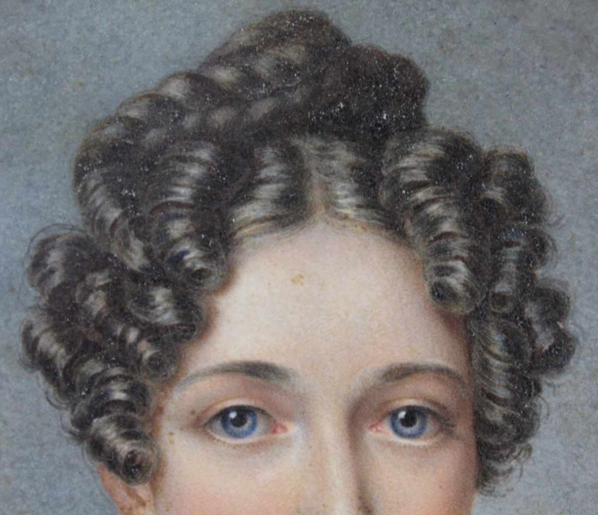 MONOGRAMMIST " htn ". (XIX) Portrait der Josephine von Leuchtenberg. Hochzeitsminiatur 1823. 19 cm x - Image 4 of 6