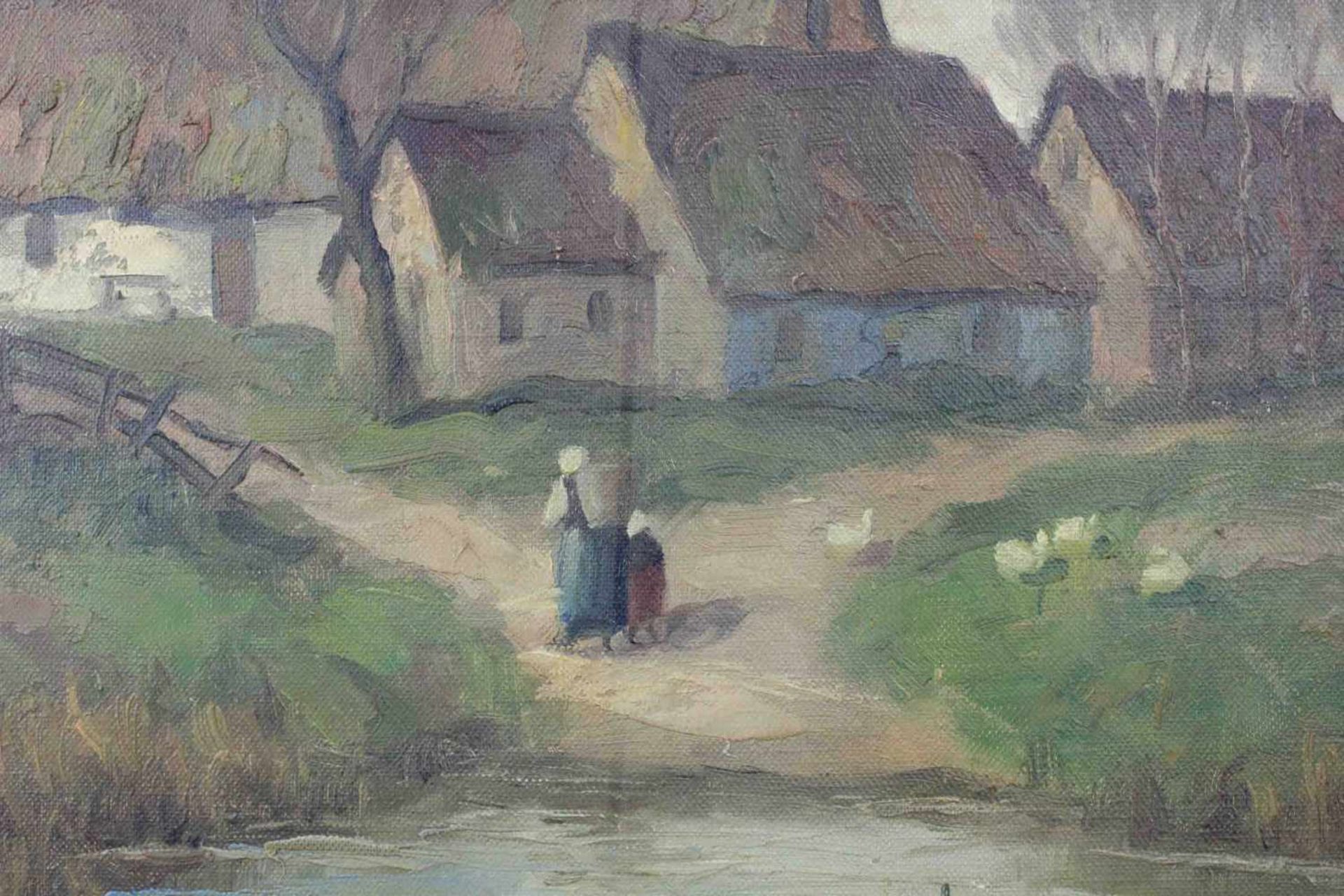Ernst Julius ENGELMANN (1820 - 1902). "Im Fischerdorf". 61cm x 80 cm. Gemälde, Öl auf Leinwand. - Bild 6 aus 11