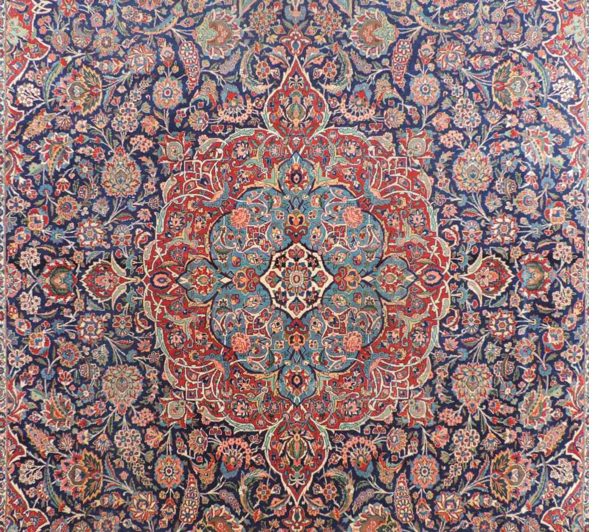 Keschan Perserteppich. Iran. Sehr feine Knüpfung. 426 cm x 314 cm. Orientteppich, handgeknüpft. - Bild 6 aus 10