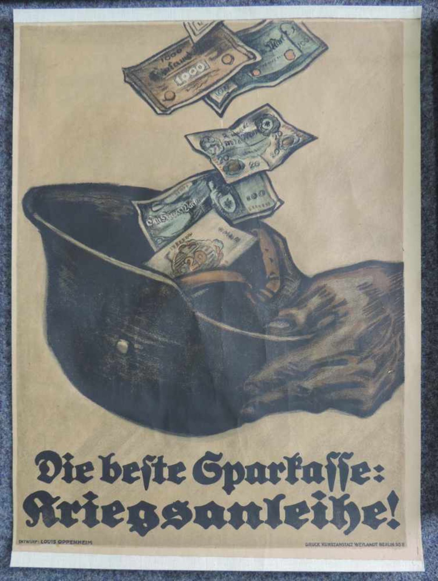 5 Kriegsplakate, 1. Weltkrieg: Louis OPPENHEIM (1879 - 1936). 1. ''Aluminium, Kupfer, Messing, - Bild 7 aus 12