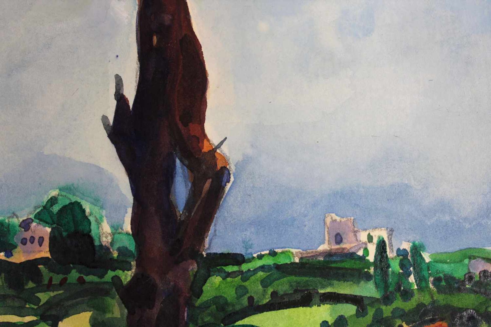 Dieter TYSPE-VOGT (1937 - 1994). "Ibiza" 1979. 23 cm x 32 cm. Aquarell auf Papier. "Kirche in - Image 7 of 8