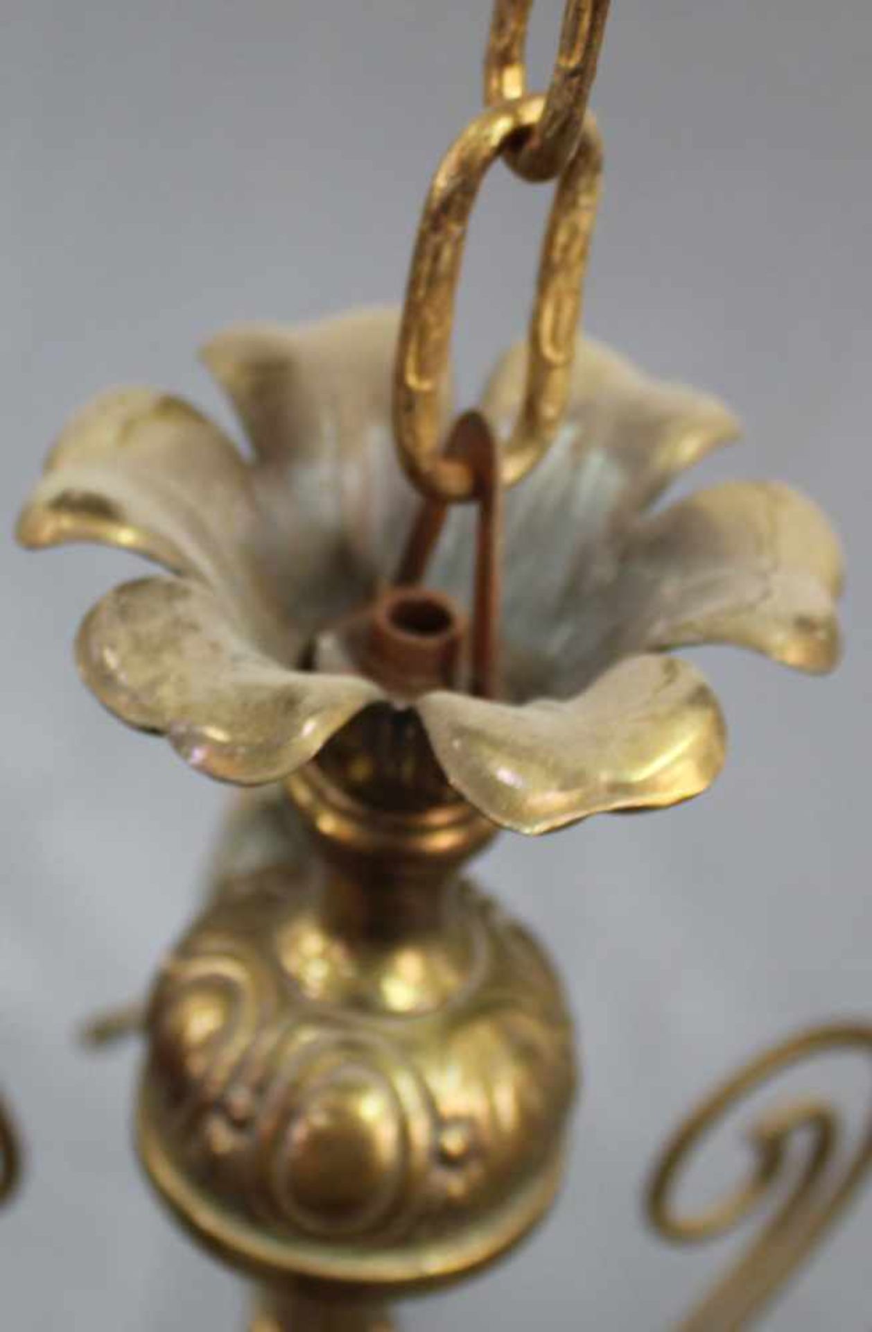 Deckenleuchter Messing klein. 43 cm x 40 cm. Ceiling lamp brass small. - Image 6 of 6