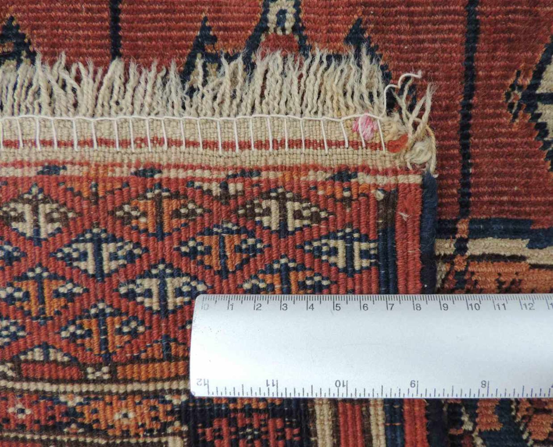 Turkoman Stammesteppich. Turkmenistan. Alt, um 1920. 148 cm x 107 cm. Handgeknüpft. Wolle auf Wolle. - Image 6 of 6