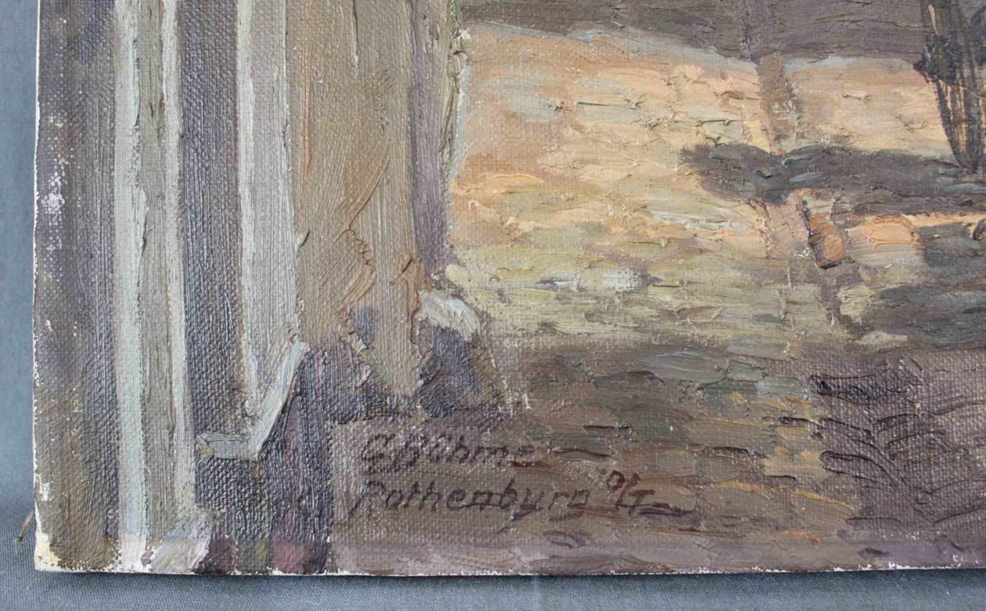 G. BÖHME (XX). Der Siebersturm, Rothenburg ob der Tauber. 53 cm x 75 cm. Gemälde, Öl auf Leinwand. - Image 2 of 5