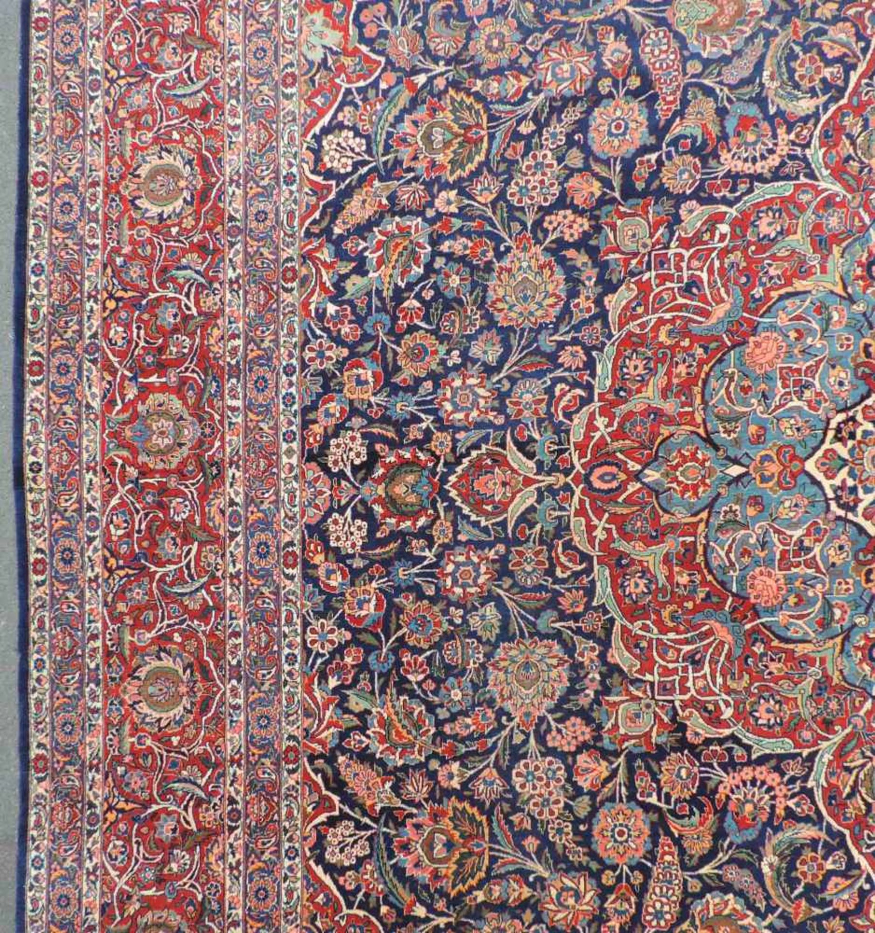 Keschan Perserteppich. Iran. Sehr feine Knüpfung. 426 cm x 314 cm. Orientteppich, handgeknüpft. - Bild 5 aus 10