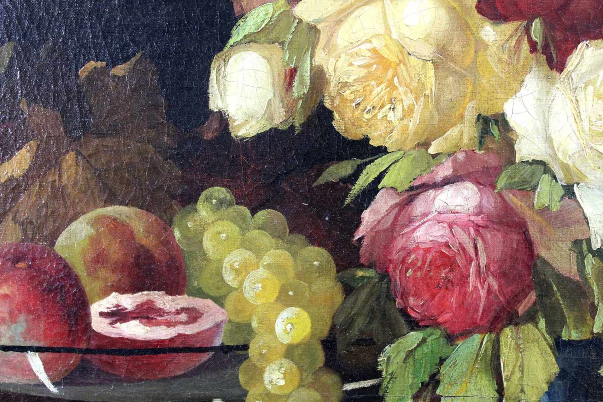Josef STOITZNER (1884 - 1951). Früchte - und Blumenstillleben. 102 cm x 74 cm. Gemälde. Öl auf - Bild 8 aus 13