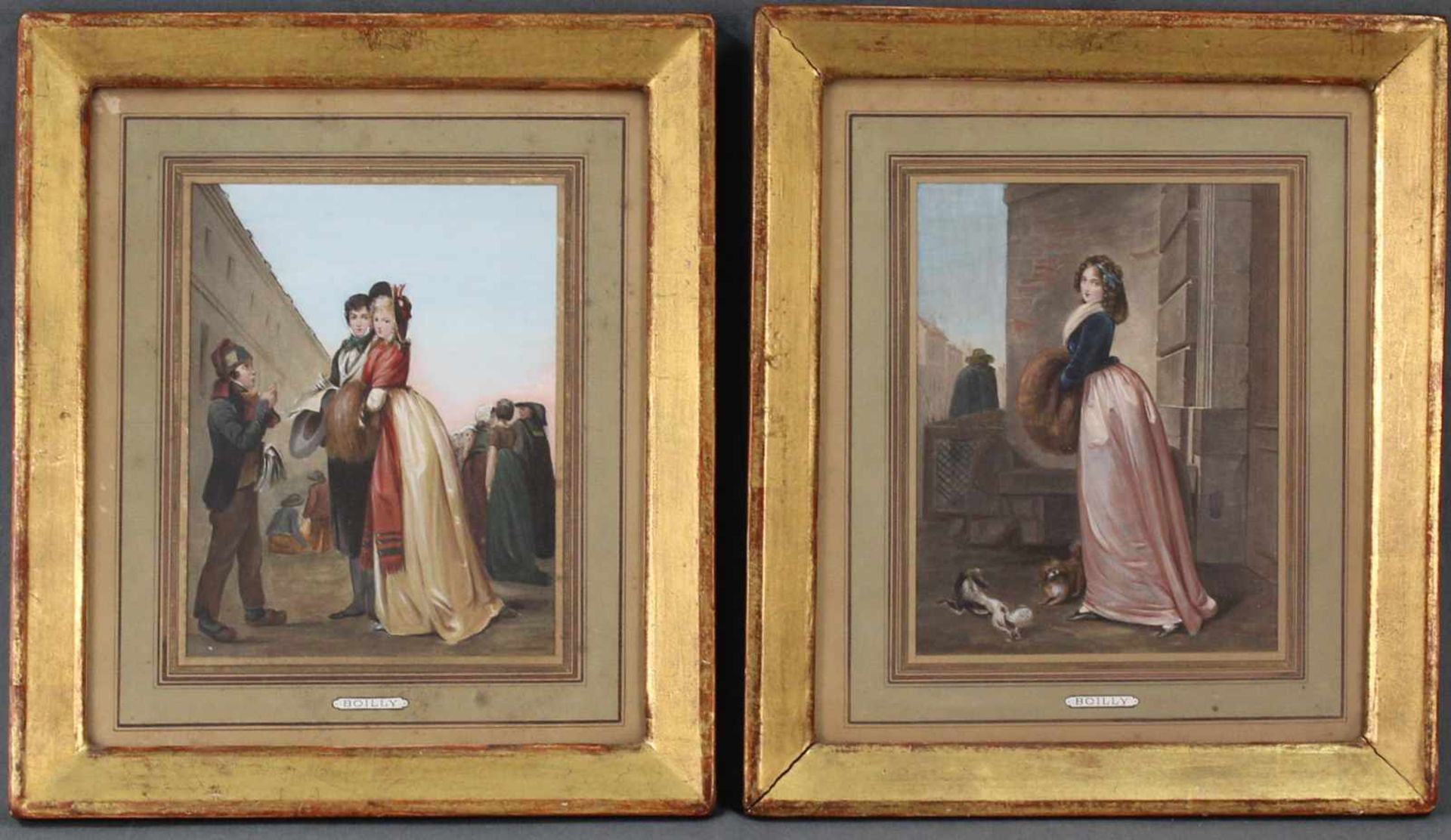 Louis Léopold BOILLY (1761 - 1845). Szenen aus dem Leben einer Dame. Ein Paar. 18 cm x 14 cm im