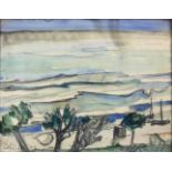 Künstlergruppe AHLBECK. Weite Landschaft (19)23. 38 cm x 48. Aquarell auf Papier. Links unten