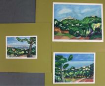 Dieter TYSPE-VOGT (1937 - 1994). 3 Aquarelle "Mallorca" 1976. 17 cm x 24 cm "Cala Ratjada 1". 24