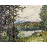 E. Harrison COMPTON. Zeller See. 60 cm x 75 cm. Gemälde. Öl auf Leinwand. Rechts unten bezeichnet.