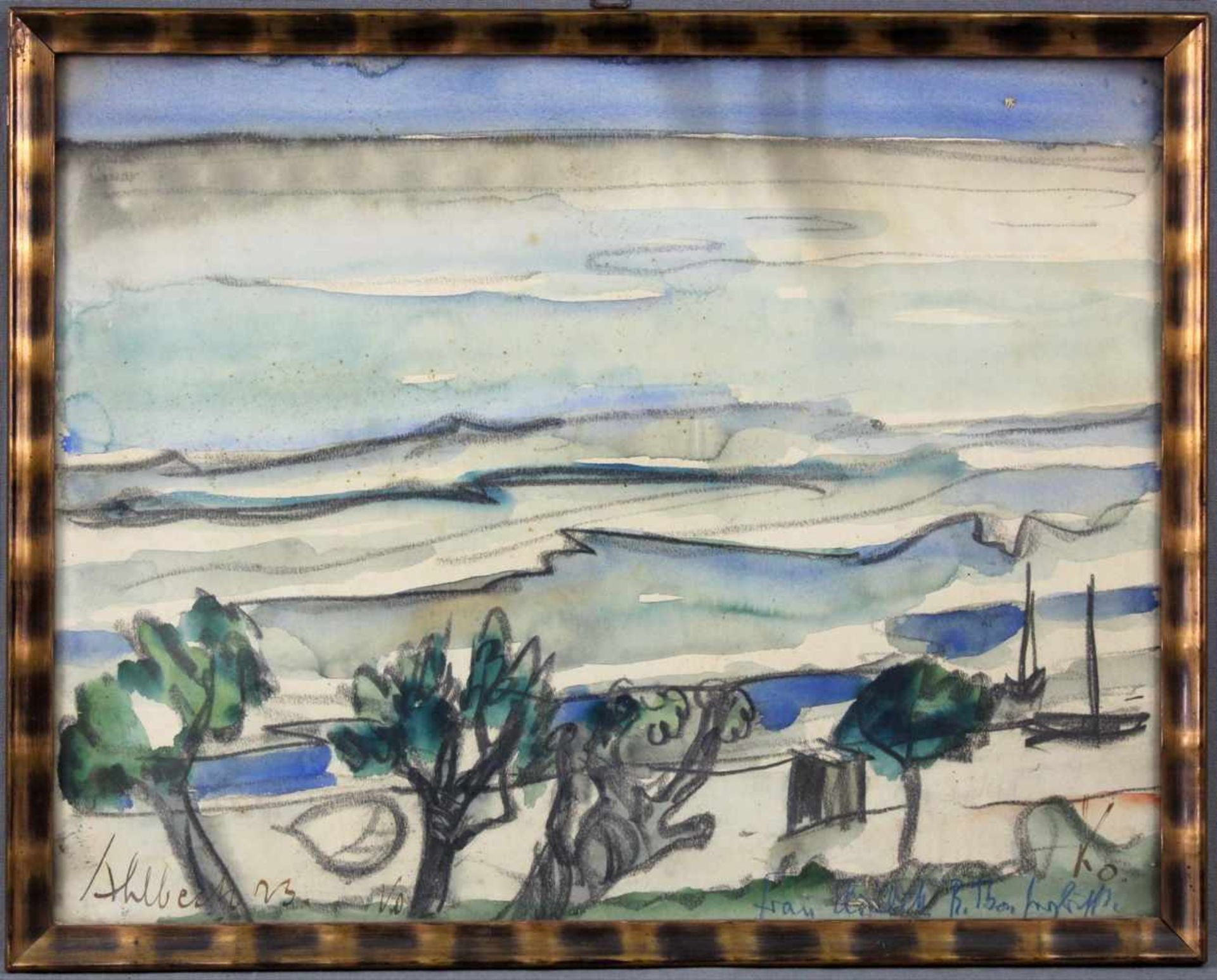 Künstlergruppe AHLBECK. Weite Landschaft (19)23. 38 cm x 48. Aquarell auf Papier. Links unten - Bild 2 aus 7