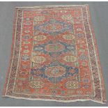 Sumak Kelim. Teppich, Kaukasus, antik um 1870. 260 cm x 220 cm. Handgewebt. Wolle auf Wolle.