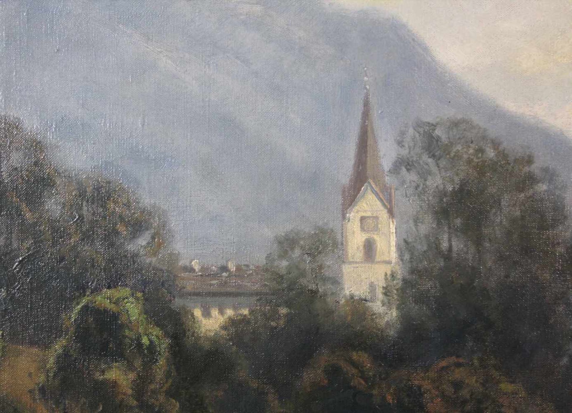 M. WANNER (XIX / XX). Andacht am Marterl. Alpen. Oberbayern. 61 cm x 85 cm. Gemälde. Öl auf - Bild 5 aus 7
