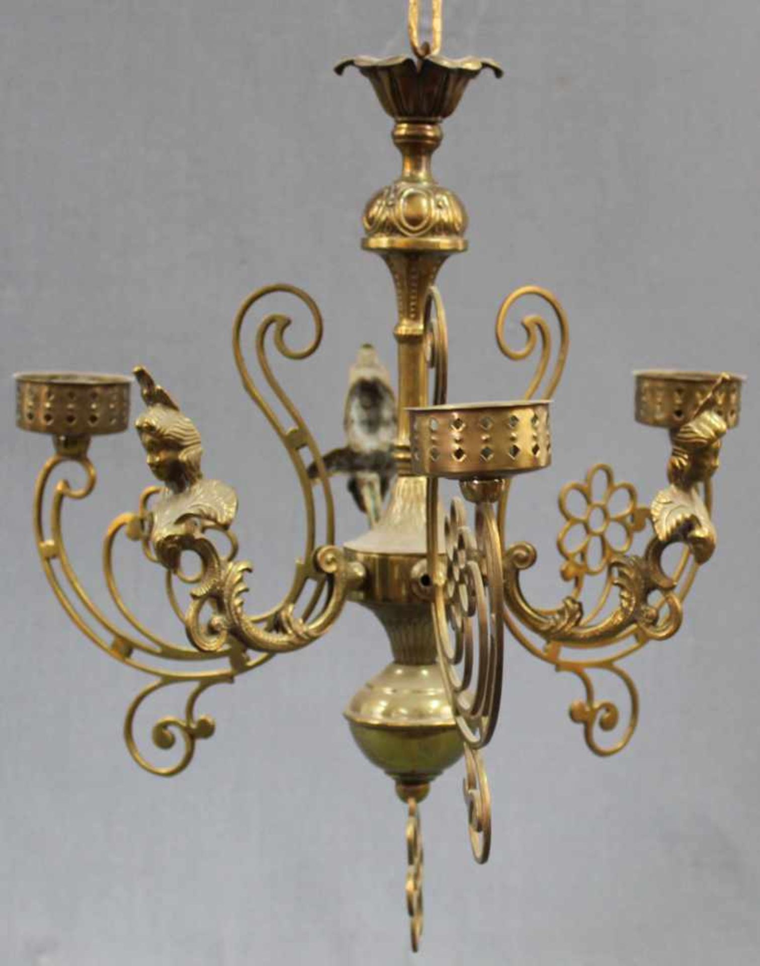Deckenleuchter Messing klein. 43 cm x 40 cm. Ceiling lamp brass small. - Image 2 of 6