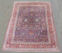 Keschan Perserteppich. Iran. Alt, um 1920. 354 cm x 260 cm. Orientteppich. Handgeknüpft. Korkwolle