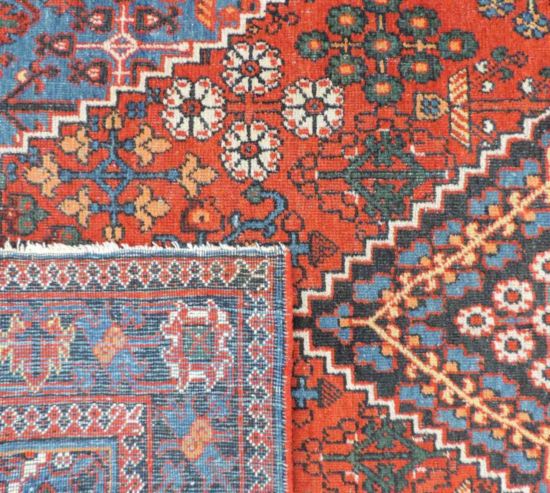 Miameh Perserteppich. Iran. Alt, um 1930. 199 cm x 129 cm. Handgeknüpft. Wolle auf Baumwolle. Wohl - Bild 7 aus 7