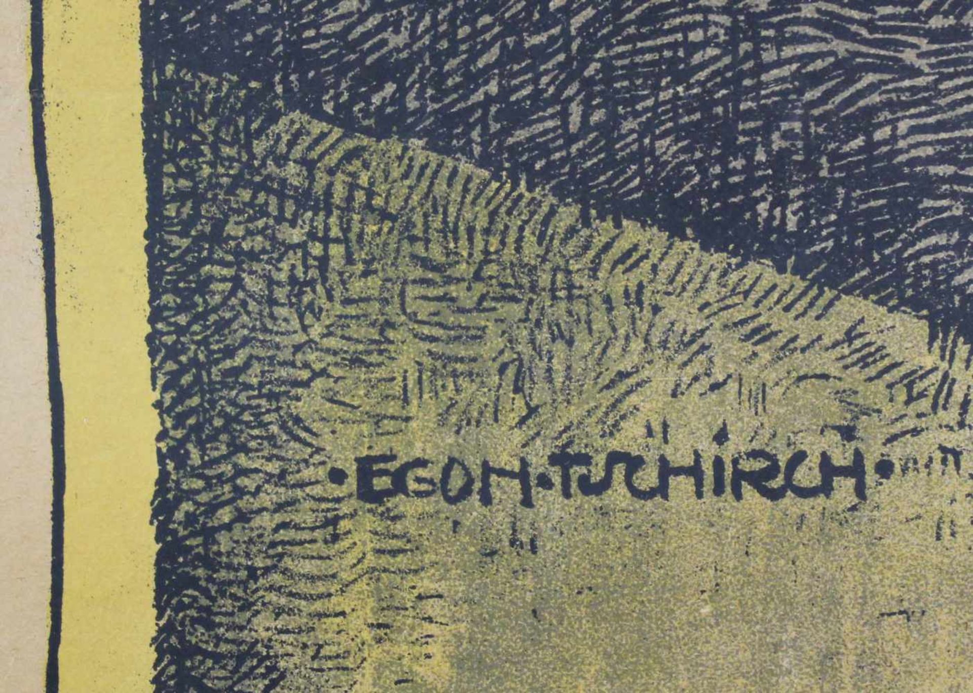 Egon TSCHIRCH (1889 - 1948) ''Geschlossen wegen Mangel an Arbeit.'' 95 cm x 70 cm. Grafik. Egon - Image 2 of 4